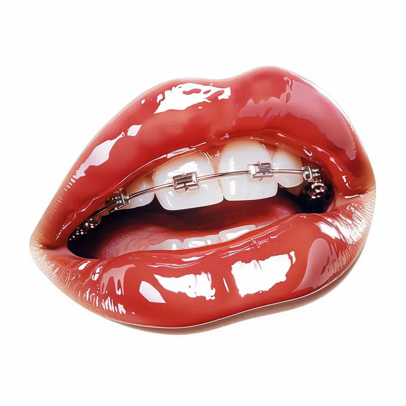 Glossy Lips Isolated On White