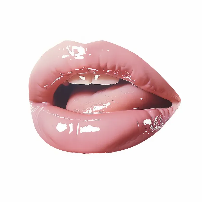 Glossy Lips Isolated On White
