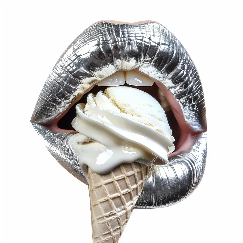 Glossy Lips Isolated On White
