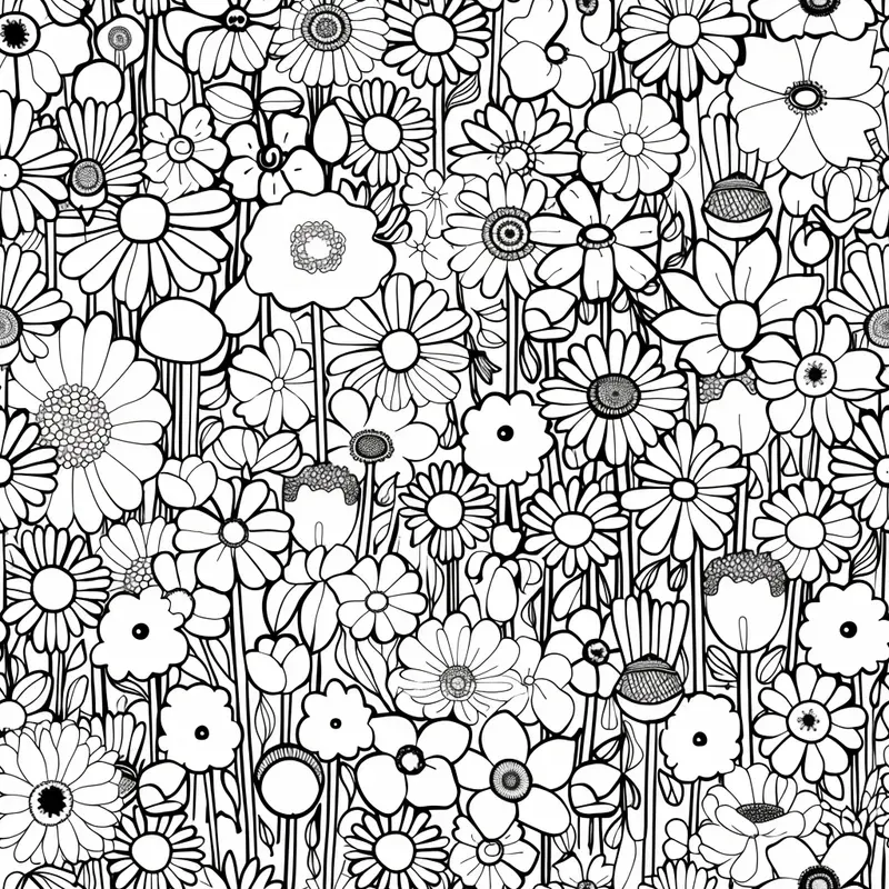 Seamless Pattern Coloring Book Pages