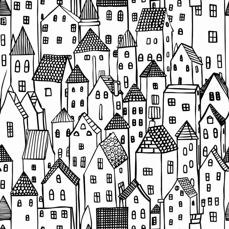 Seamless Pattern Coloring Book Pages