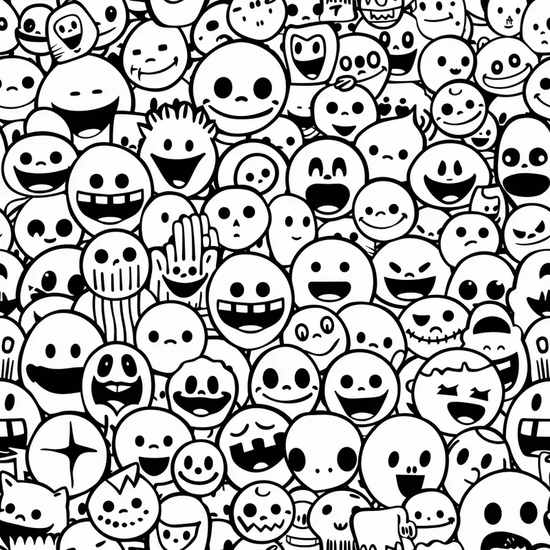 Seamless Pattern Coloring Book Pages
