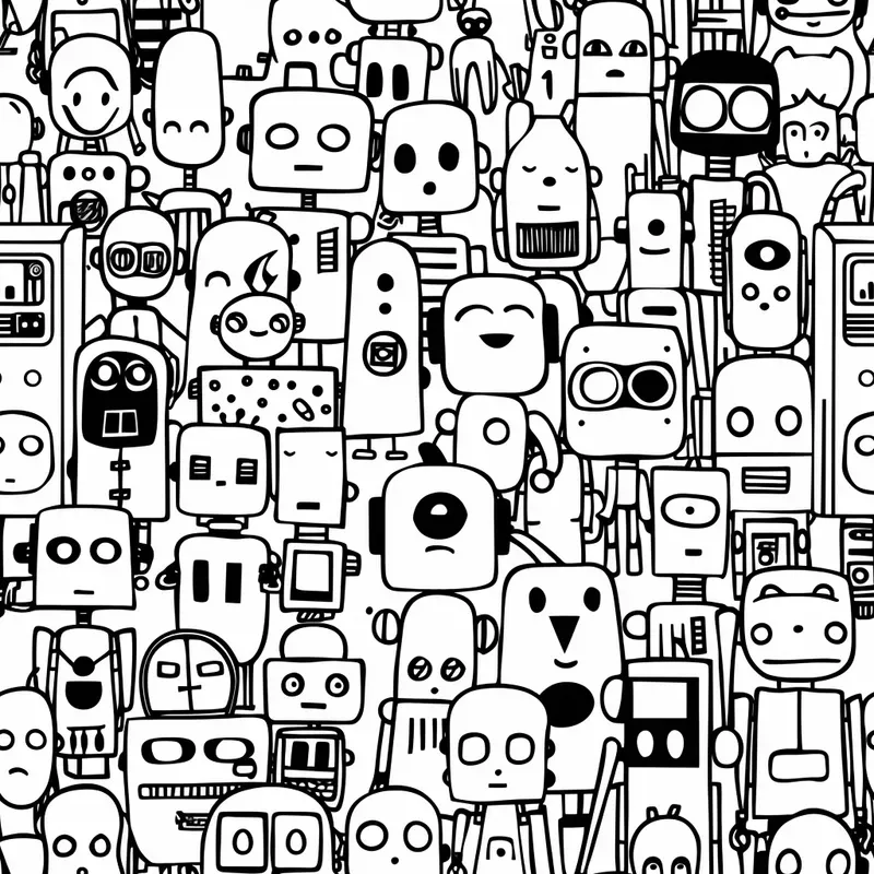 Seamless Pattern Coloring Book Pages