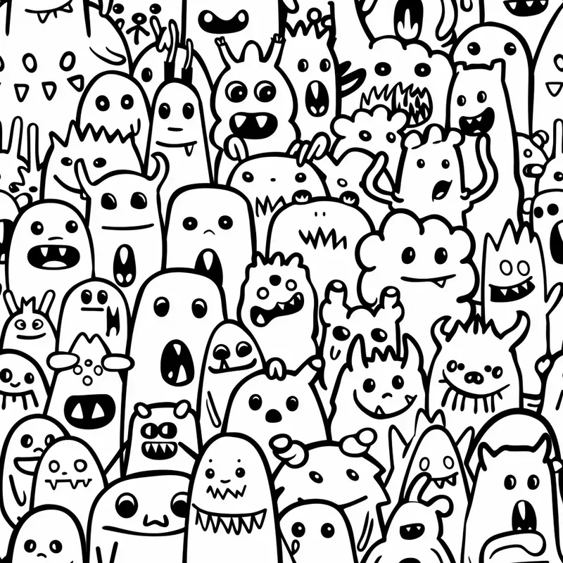 Seamless Pattern Coloring Book Pages
