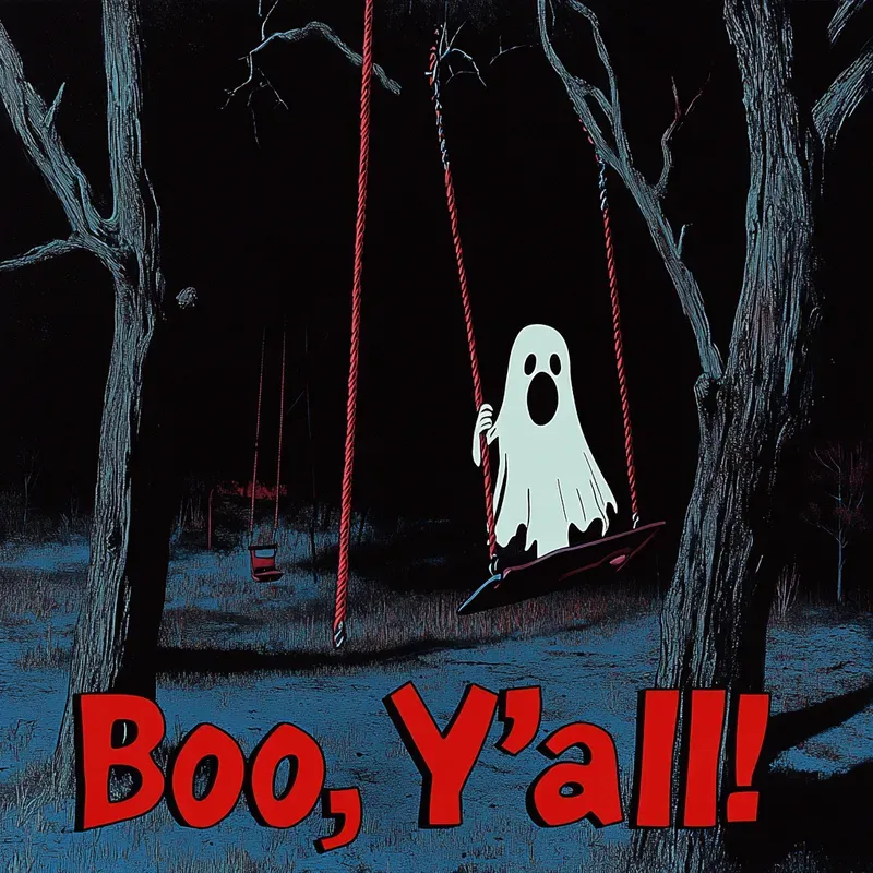 Eerie Cartoon Horror Scenes With Captions