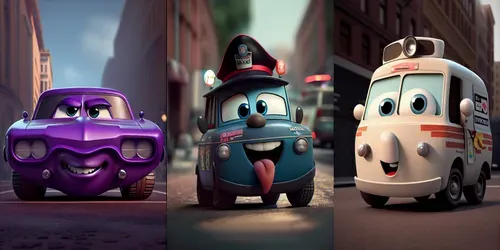 Pixar Cars generated by midjourney