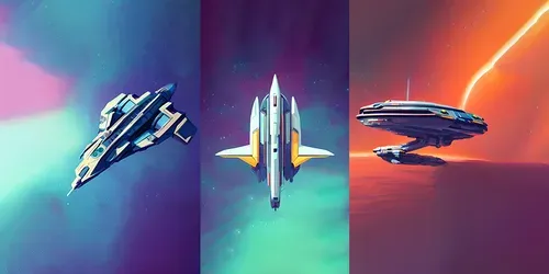 Digital Spaceships generated by stable-diffusion