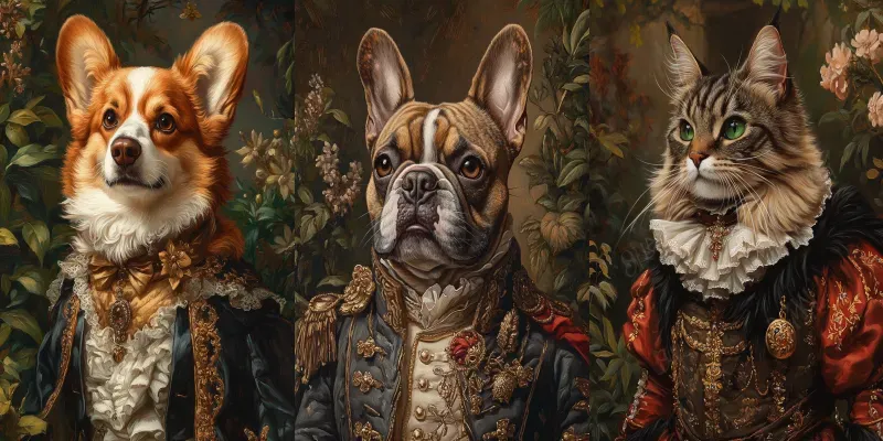 Regal Pet Portraits In Royal Attire generated by undefined