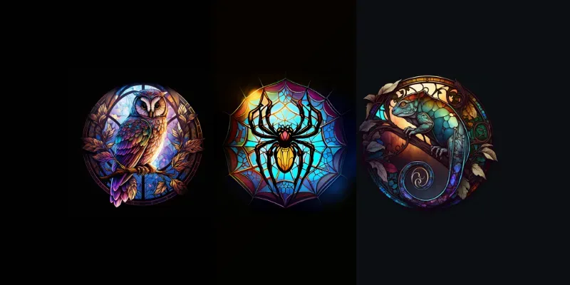 Stained Glass Animals generated by undefined