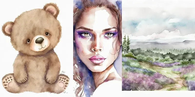 Watercolor Paintings generated by undefined