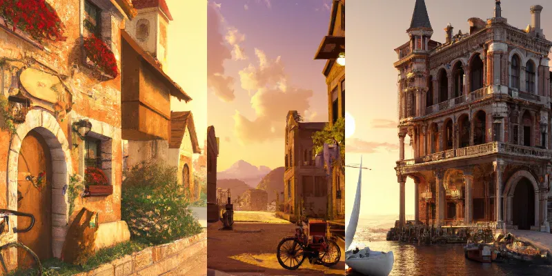 Renaissance Villages Illustrations generated by undefined