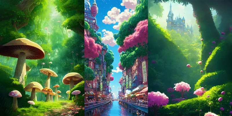 Studio Ghibli Style Landscapes generated by undefined