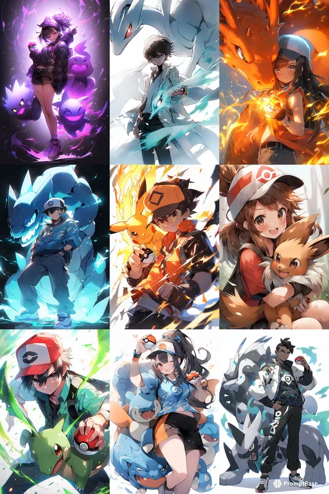 Anime Pokemon Trainers With Pokemon