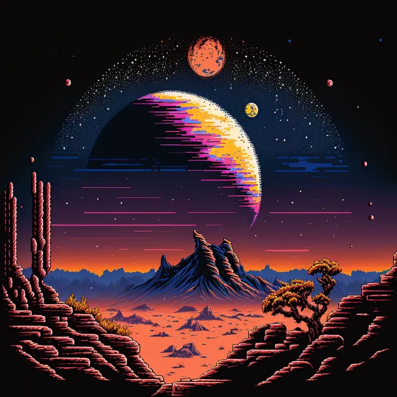 Low-res Space Pixel Art