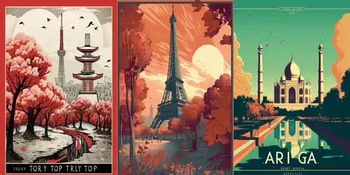 Famous Landmarks And City Posters generated by midjourney
