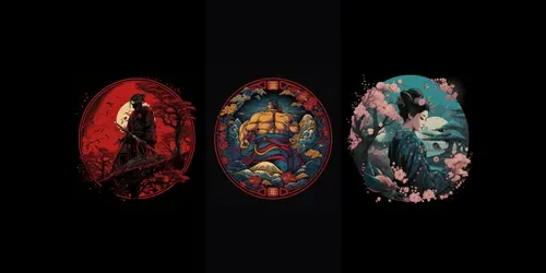 Japanese Tshirt Graphics generated by midjourney