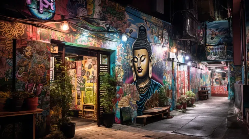 Graffiti Murals Well-lit