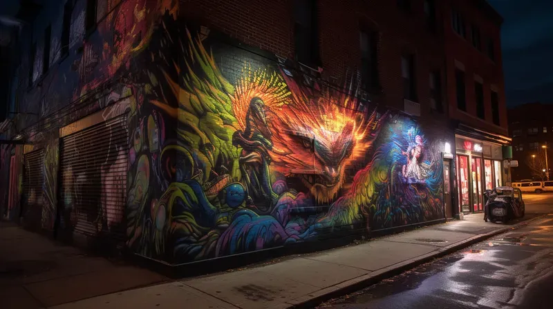 Graffiti Murals Well-lit
