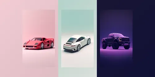 Clean 3D Render Car Wallpapers generated by midjourney