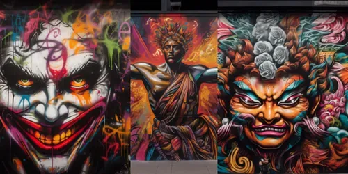 Graffiti Murals Well-lit generated by midjourney
