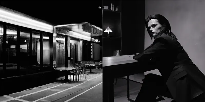 Film Noir Black  White generated by undefined