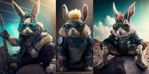 Hard Core Rabbits generated by midjourney