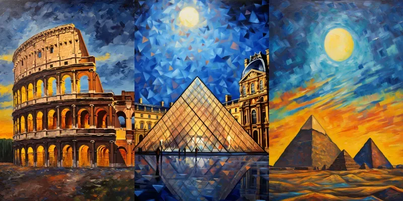Famous Architectures In Van Gogh Style generated by undefined