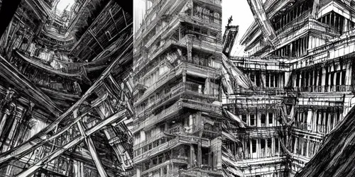 Impossible Architecture Illustrations generated by stable-diffusion