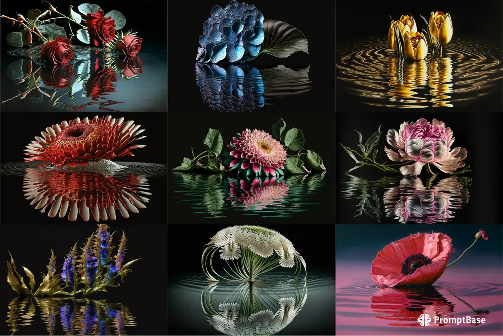 Flower Water Reflections