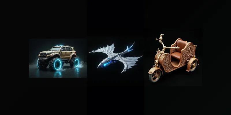 Fantasy Vehicle Illustrations generated by undefined