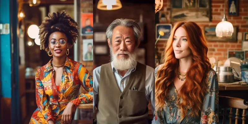 Editorial Style Cafe Portraits generated by undefined