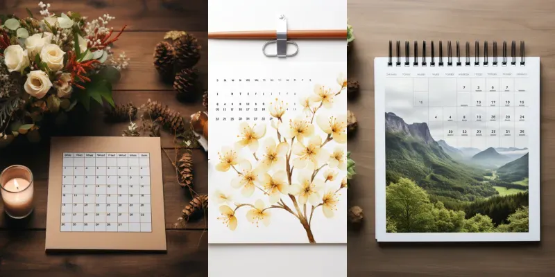 Beautiful Calendars generated by undefined