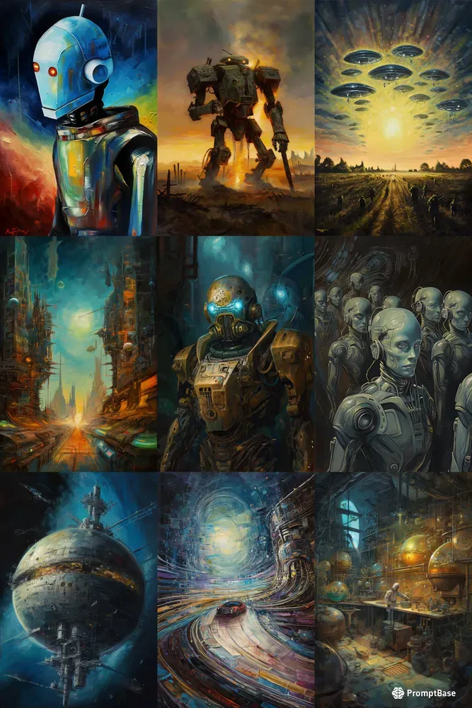 Van Gogh-inspired Scifi Paintings