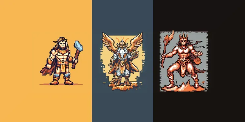Mythological Gods Collections Pixel Art generated by undefined