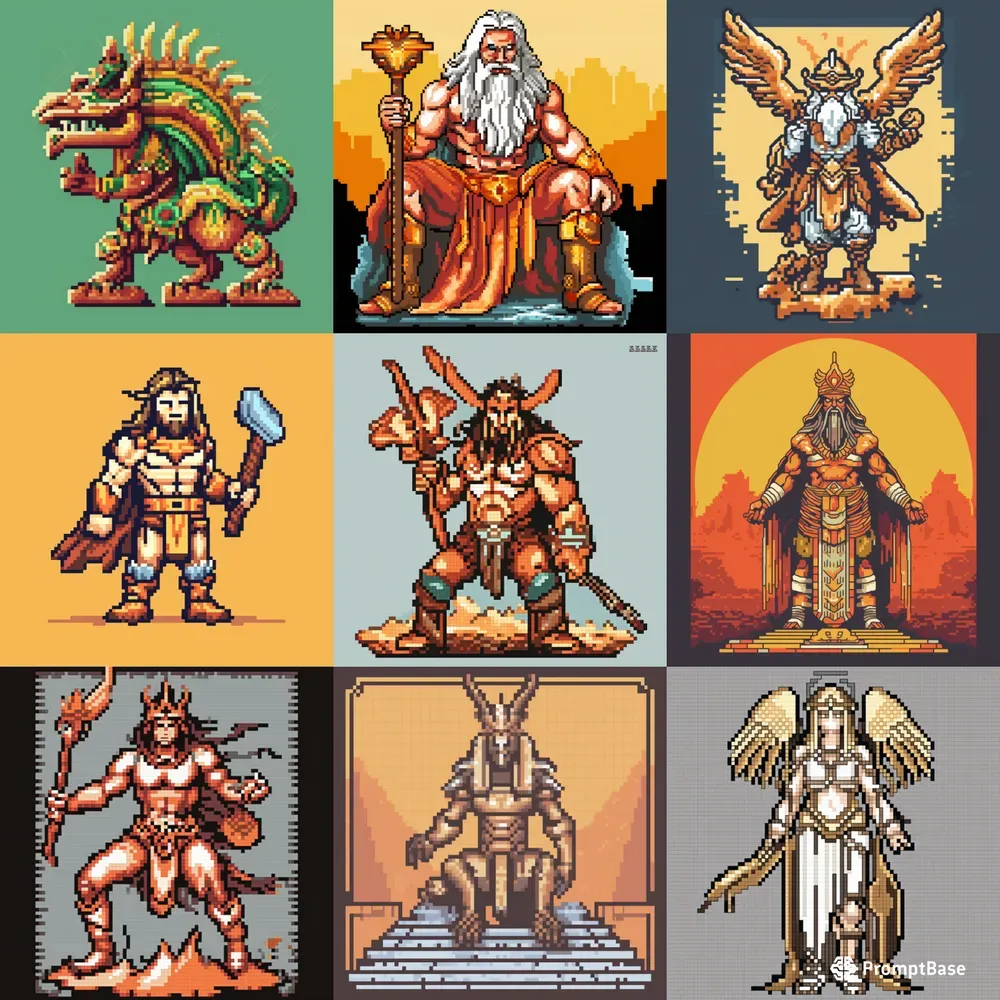 Mythological Gods Collections Pixel Art