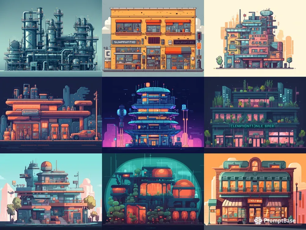 Cute Elevation View Vector Architecture