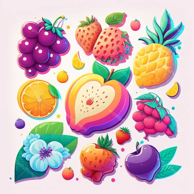 Cute Rainbow Food Stickers