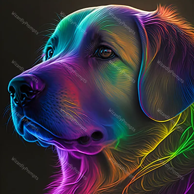 Pet Neon Oil Paintings