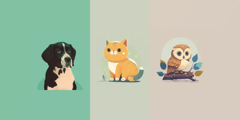 Custom Flat Designs Of Animals generated by undefined