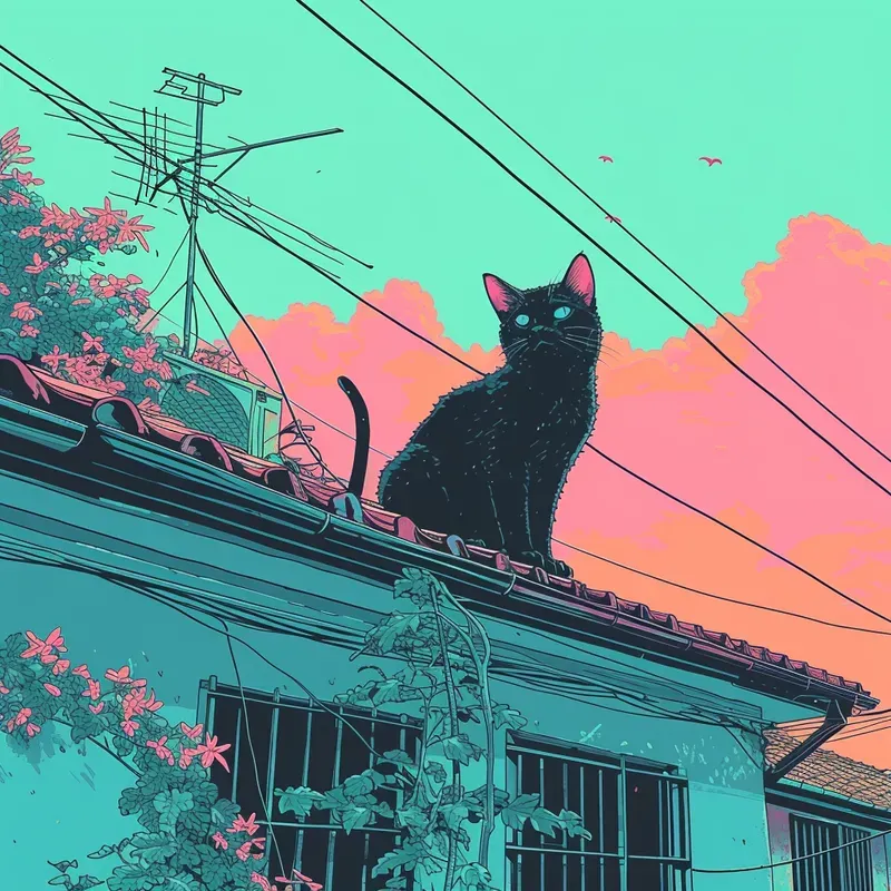 Cyberpunk Lofi Comic Illustration Style