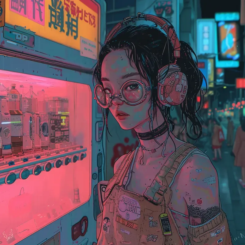 Cyberpunk Lofi Comic Illustration Style