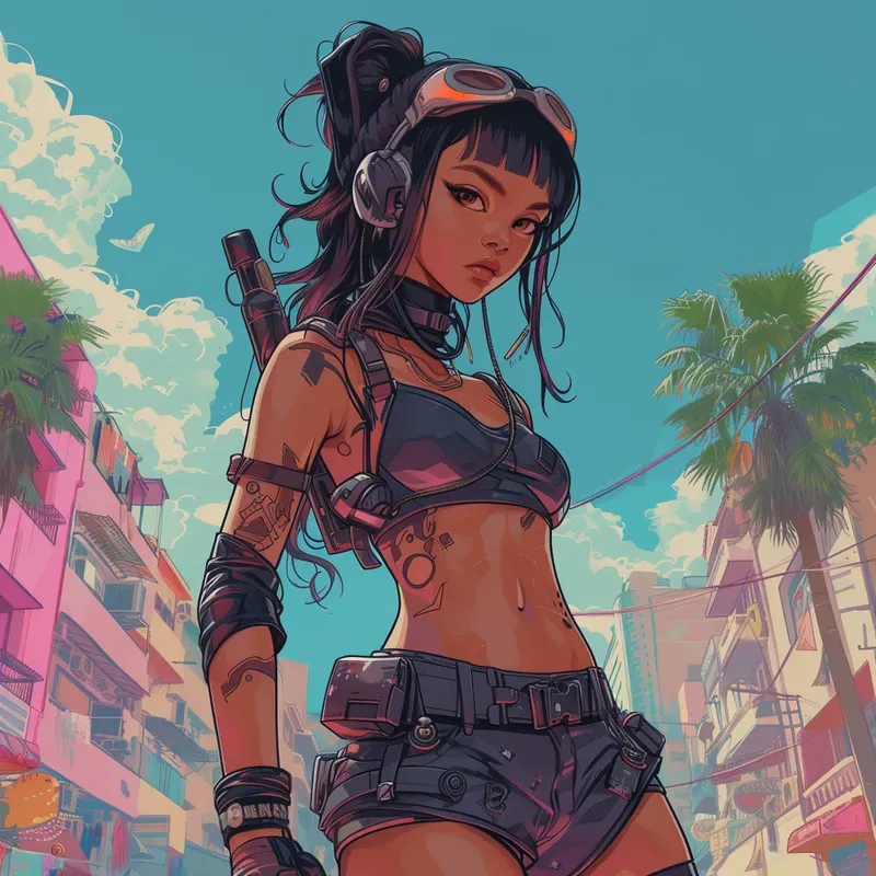 Cyberpunk Lofi Comic Illustration Style