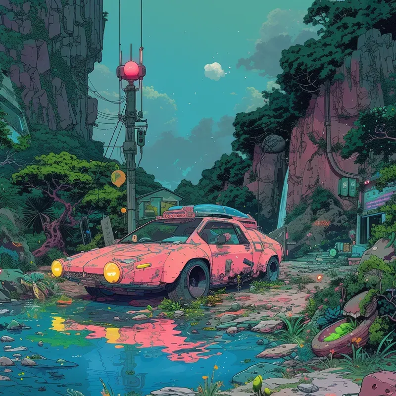 Cyberpunk Lofi Comic Illustration Style