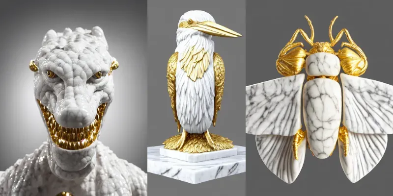 Marble Animal Statues generated by undefined