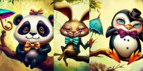 Quirky And Playful Animal Illustrations generated by midjourney