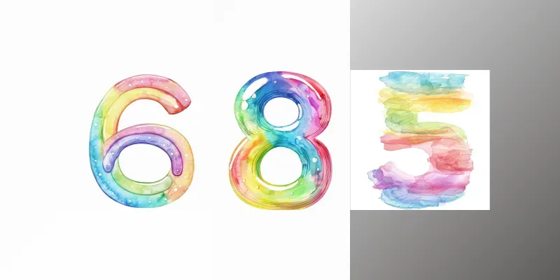 Rainbow Dreamy Pastel Numbers generated by undefined