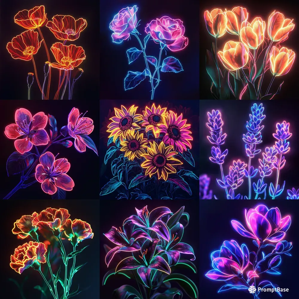 Floral Neon Radiances