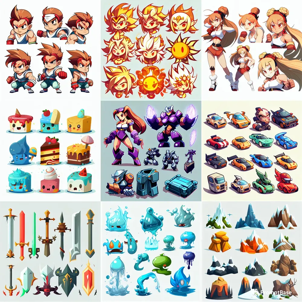 2D Cartoon Icons