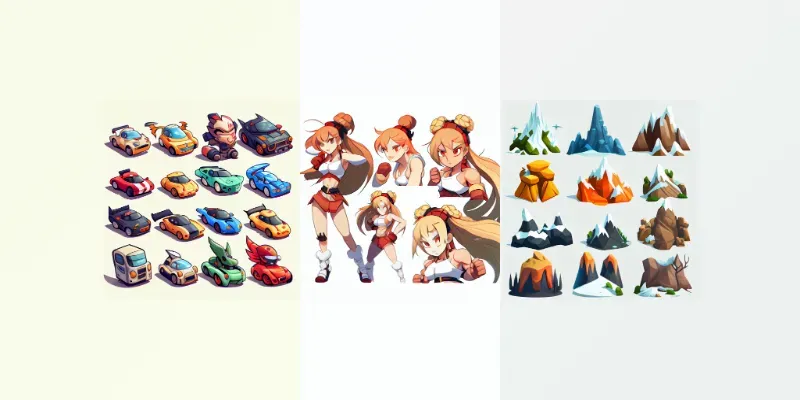 2D Cartoon Icons generated by undefined