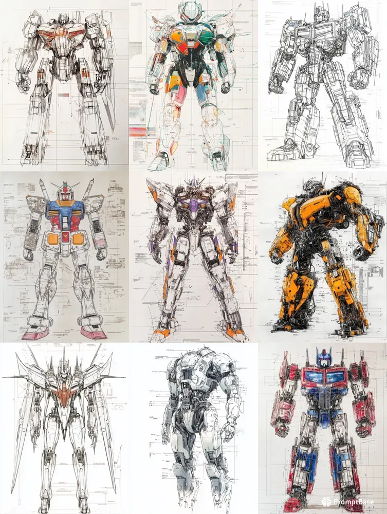 Mech Line Drawing Schematic